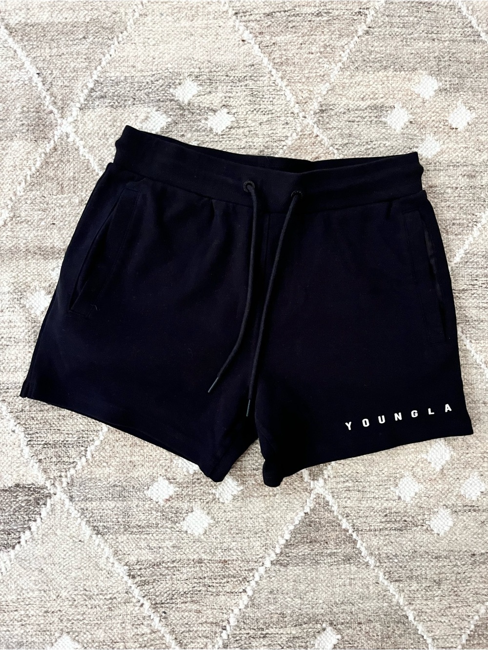 YoungLA Black Men's Athletic Drawstring Shorts